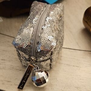 MAC Cosmetics Silver Sequin Cosmetic Case